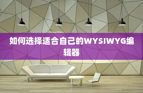 如何选择适合自己的WYSIWYG编辑器