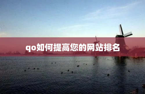 qo如何提高您的网站排名