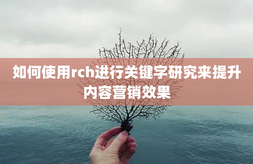 如何使用rch进行关键字研究来提升内容营销效果