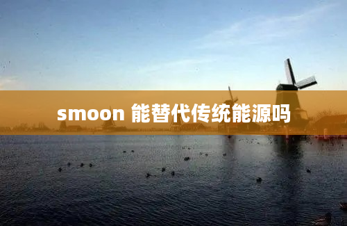 smoon 能替代传统能源吗