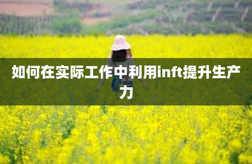 如何在实际工作中利用inft提升生产力