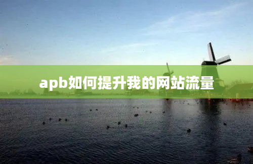 apb如何提升我的网站流量