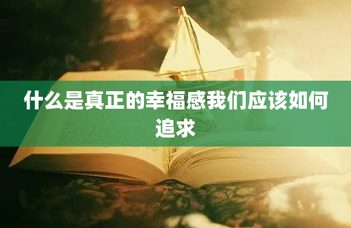 什么是真正的幸福感我们应该如何追求