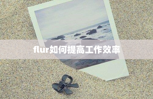 flur如何提高工作效率