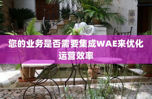 您的业务是否需要集成WAE来优化运营效率