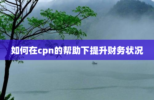 如何在cpn的帮助下提升财务状况