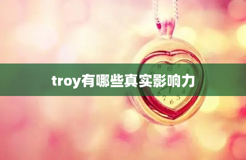 troy有哪些真实影响力