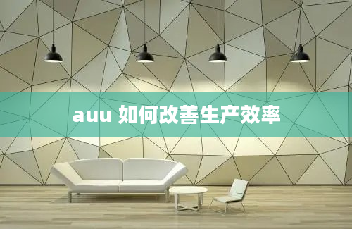 auu 如何改善生产效率