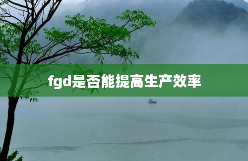 fgd是否能提高生产效率