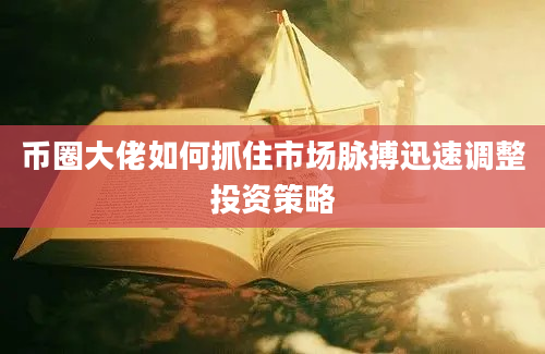 币圈大佬如何抓住市场脉搏迅速调整投资策略