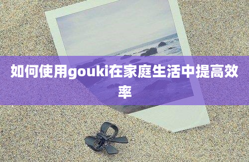 如何使用gouki在家庭生活中提高效率