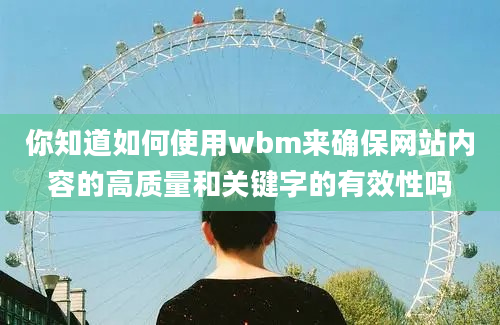 你知道如何使用wbm来确保网站内容的高质量和关键字的有效性吗