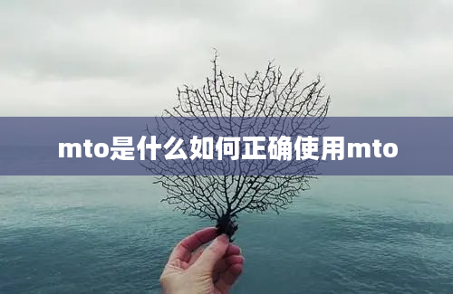 mto是什么如何正确使用mto