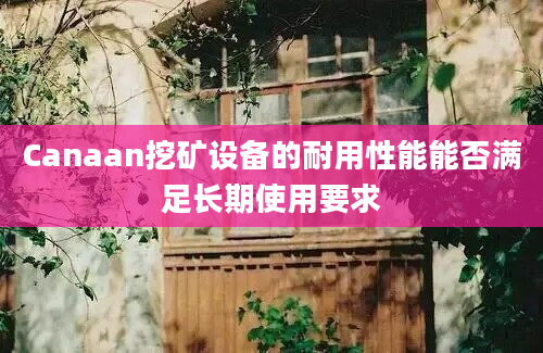 Canaan挖矿设备的耐用性能能否满足长期使用要求