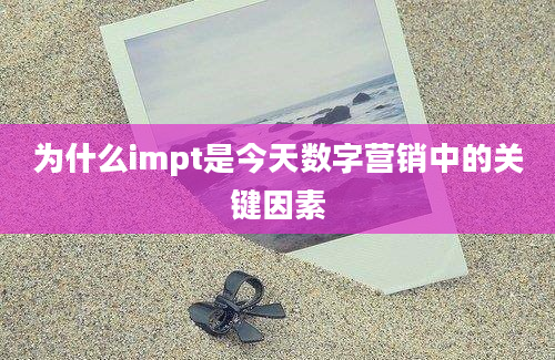 为什么impt是今天数字营销中的关键因素