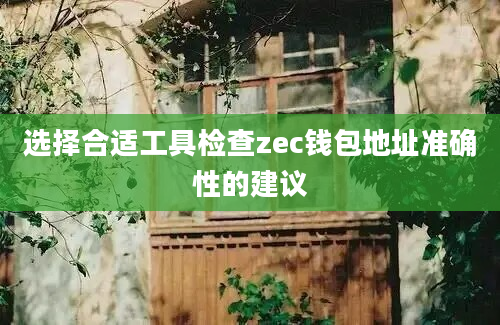 选择合适工具检查zec钱包地址准确性的建议