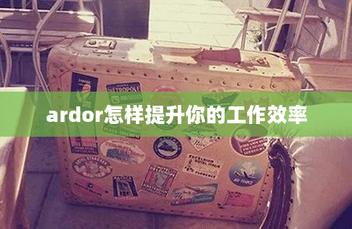 ardor怎样提升你的工作效率