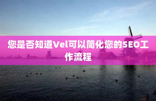 您是否知道Vel可以简化您的SEO工作流程