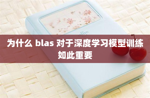 为什么 blas 对于深度学习模型训练如此重要