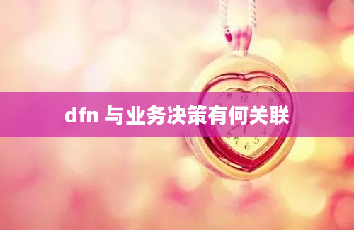 dfn 与业务决策有何关联